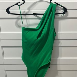 Zara green cut out bodysuit
